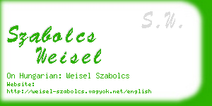 szabolcs weisel business card